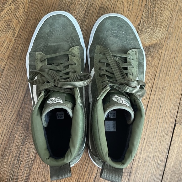 Vans SK8-HI Green Suede Scotchguard w/Faux Fur Lining, Size 11Womens/9.5Mens - Picture 5 of 7